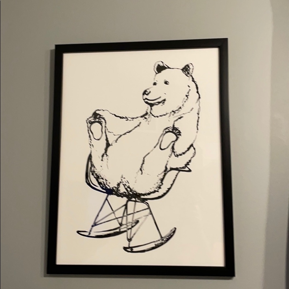 Crate and Kids Framed Bear Art